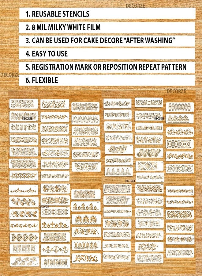 DECORZE Wall Stencils for Home | Living Room & Bedroom Painting | D Border Stencils (DB-72) - Image 2